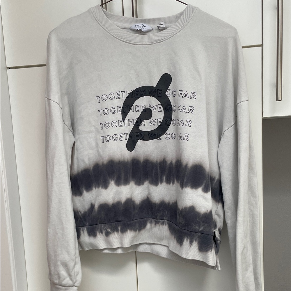 Tie-Dye Graphic Crewneck Sweatshirt - White & Black peloton